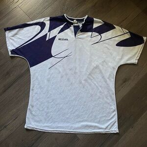 VINTAGE 90s SCORE soccer jersey #4 navy white sports shirt